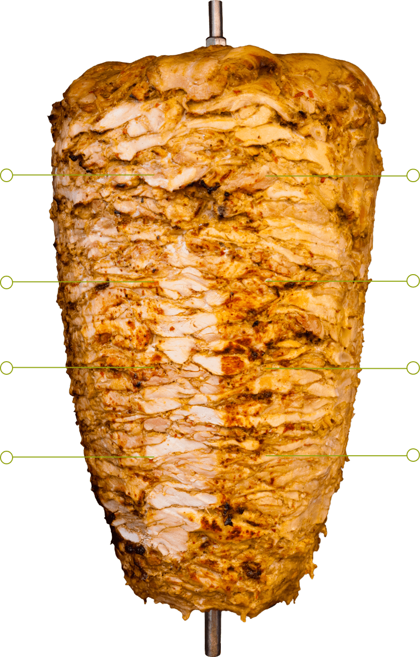 chicken kebab cutout pointed